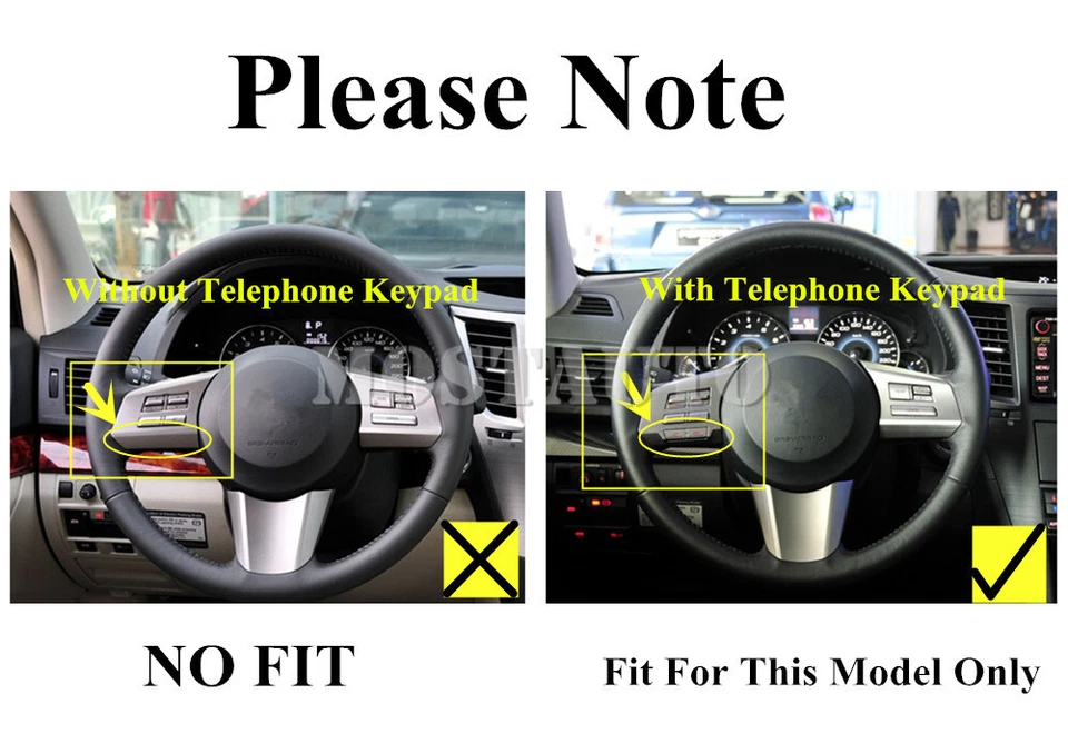 For Subaru Outback Legacy Wood Pattern Steering Wheel Button Frame Cover 10-12 - image 2 of 4