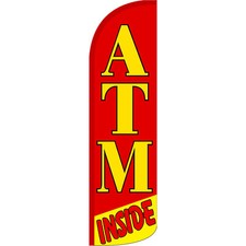 ATM Inside 3 ft X 11 1/2 ft Windless Swooper Flag Flag Only 