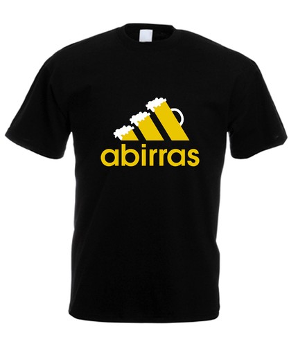 MEN'S T-SHIRT ABIRRAS PARODIA LOGO FUNNY T-SHIRT BEER witty new - Picture 3 of 5