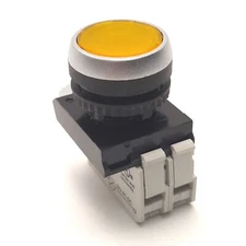 BACO L21AH40 Pushbutton With 33E10 NO Contact & 33EAYL 24v Light Block, Yellow