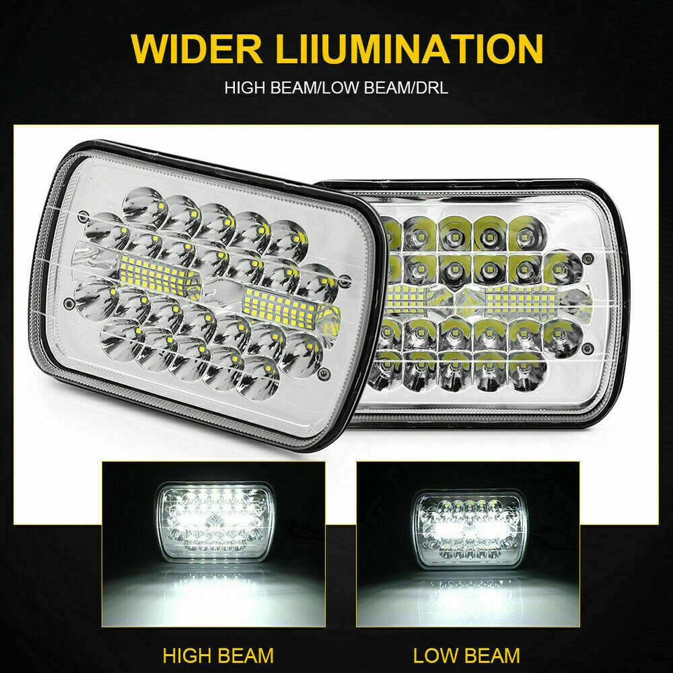 7x6" 5x7" LED Headlight DRL DOT For Chevy Express Cargo Van 1500 2500 3500 - Image 3 of 4