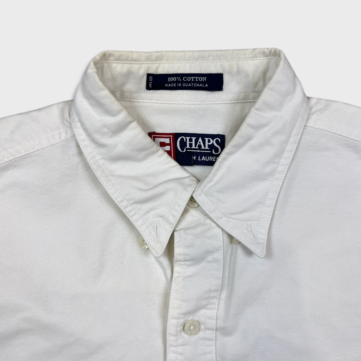 Vintage 90s Chaps Ralph Lauren Shirt Mens Large White Long Sleeve