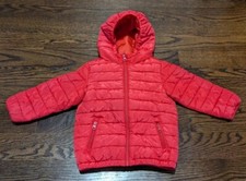 United Colors Of Benetton Winter Red Snow Jacket Puffer Hooded Size 12-24 Months