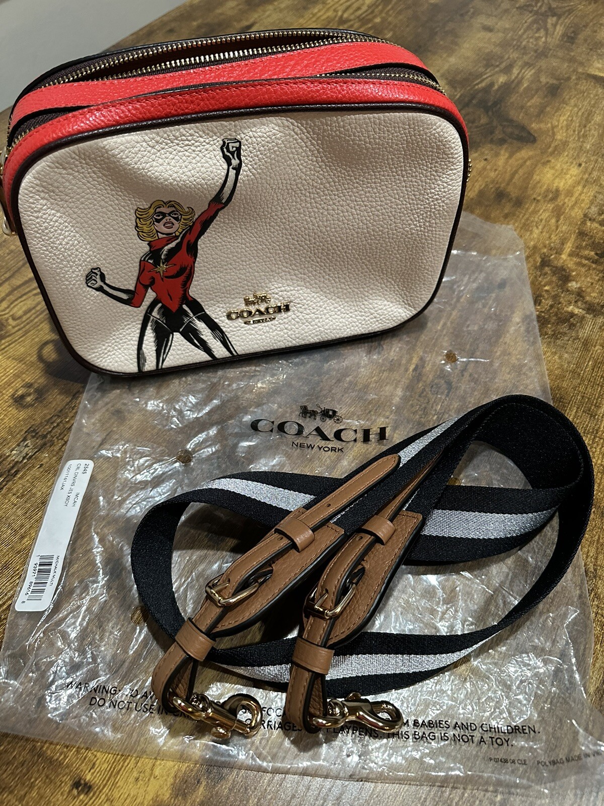 Coach X Marvel 2545 Jes Crossbody Bag with Carol Danvers (Limited