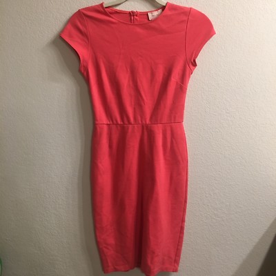 love ady bodycon dress Nordstrom Love Ady Hidden Back Zip Coral Body Con Dress XS