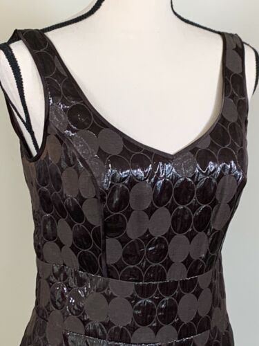 Etcetera Allegro Rhapsody Dress Sleeveless Chocolate Dots Print Lined Size 2