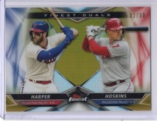 Bryce Harper Rhys Hoskins 2020 Topps Finest Duals GOLD Refractor 01/50 #FD-16