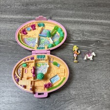 POLLY POCKET-Polly's UNICORN MEADOW Bluebird 1995 COMPLET AVEC FIGURINE