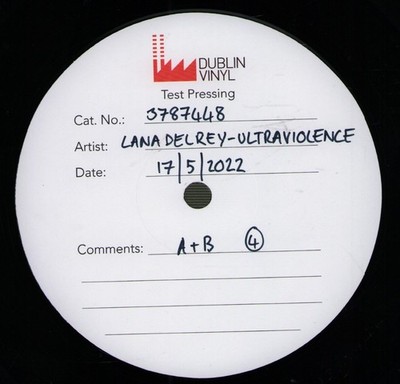 Lana Del Rey Ultraviolence LP vinyl Ireland Interscope 2023 test pressing of