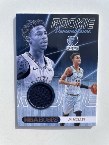 JA MORANT 2020-21 NBA HOOPS ROOKIE REMEMBRANCE PLAYER WORN PATCH RC