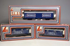 3x Lima HO Scale Swiss SBB CFF Wagons 303188 303555 Henniez Mineral Water Livery