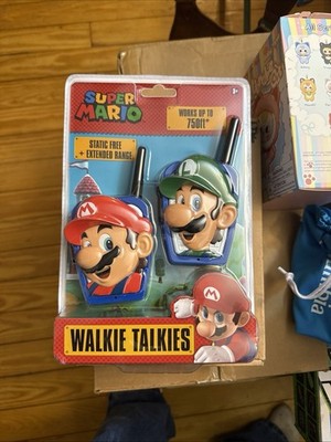 Super Mario Extended Range Walkie Talkies - Action Figures - Push to Talk Button