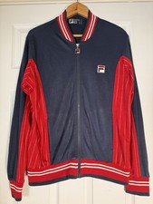 Fila Settanta Men's Medium White Line Tracksuit Jacket Track Top Vintage Retro