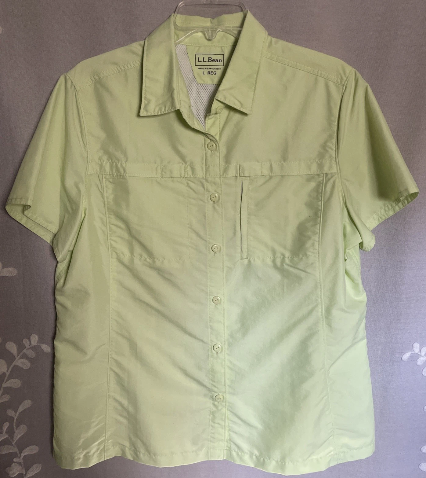 Lo Bean Performance Shirt Women’s L Citrus Green Vented