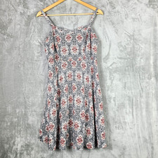 Torrid Sweetheart Sundress Damask Print Smocked Back Skater Mini Size 00 / M