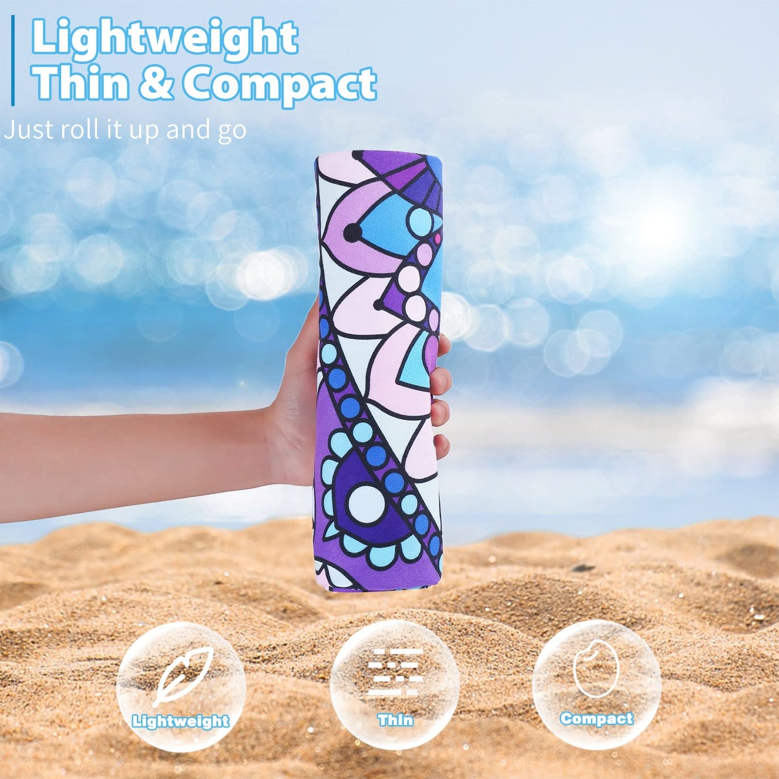 Microfiber Beach Towel Fast Drying Extra Large 63x32 Sand Free Beach Outdoor