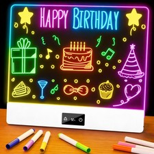 Rechargeable Doodle Glow LED Drawing Board for Kids, Magic Neon Light Up Draw...