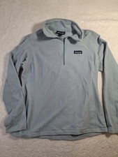 Patagonia Women's M Light Blue Quarter-Zip Pullover Fleece Jacket Activewear Top