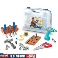 Pretend Play Work Belt Tool Set 20 Piece Construction Toys Kids Age 3-6 Plastic