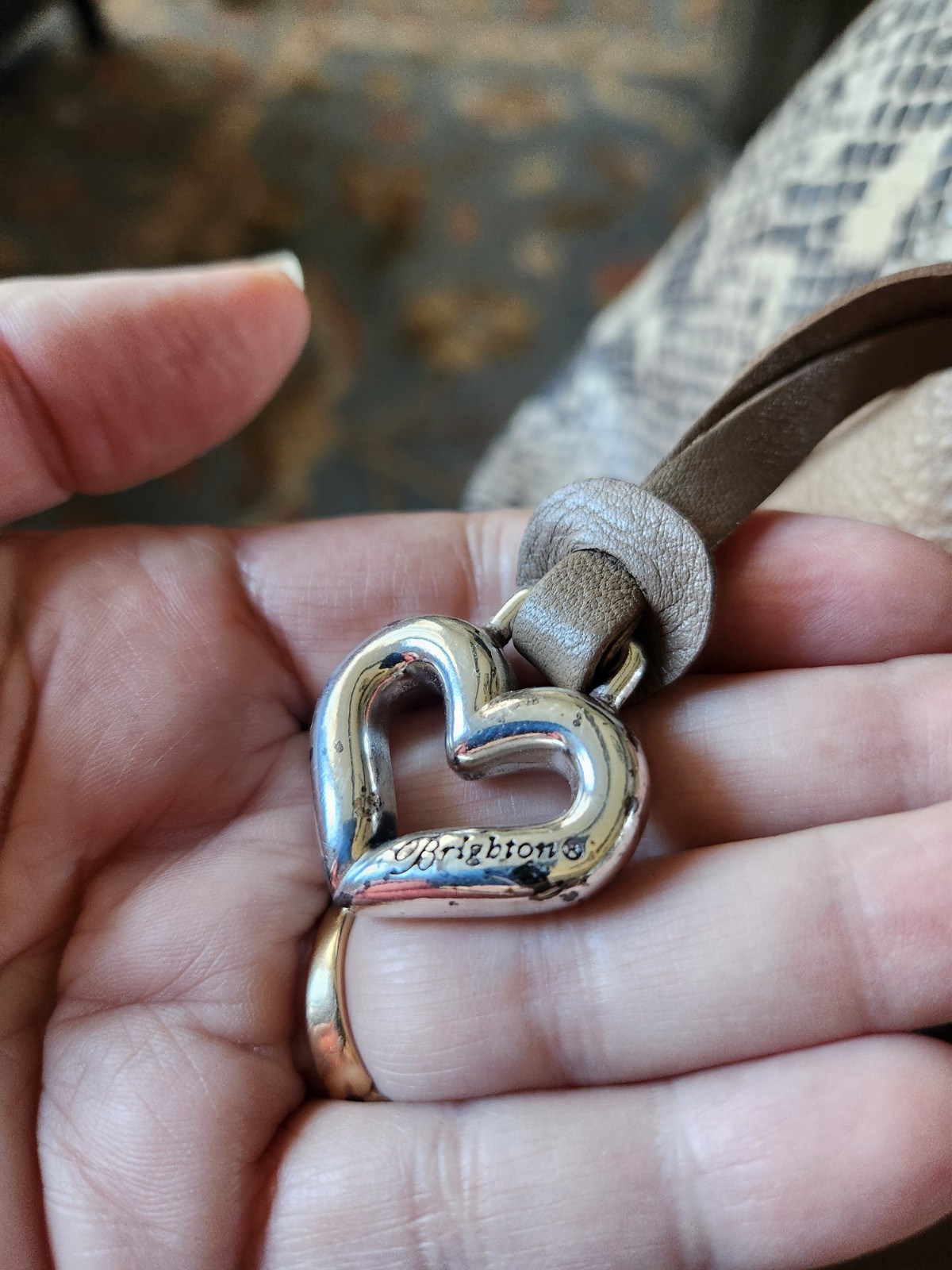 Brighton Y2K Python Snake Embossed Brown Leather … - image 10