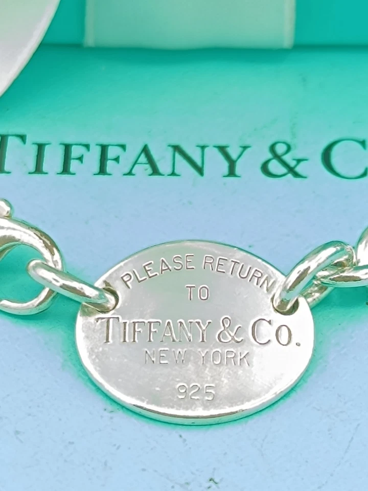 Collar con etiqueta gargantilla ovalada de plata esterlina Return To Tiffany & Co 15,5" Foto 3 de 4