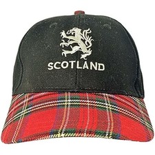 SCOTTISH RAMPANT LION BASEBALL CAP ONE SIZE Royal Stewart Tartan
