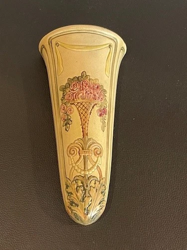 Antique Weller Pottery Wall Pocket ROMA Classical URN with Roses