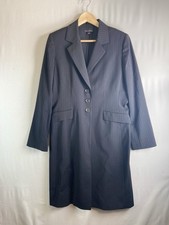 Tahari Blazer Jacket 10 Black Pinstripe Long 3 button Career Office Workwear