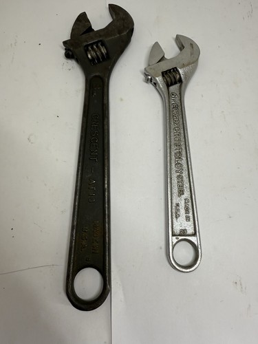 Set Of 2 VINTAGE Crescent Tool Steel Adjustable Wrenches 8” 6” USA