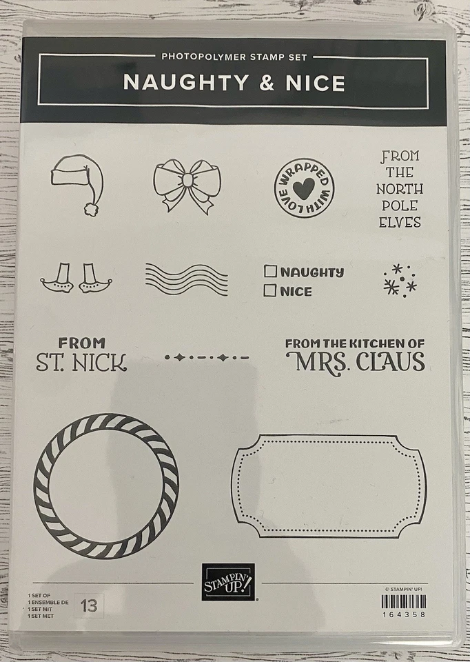 Stampin up! Naughty & Nice Stamp Set, 13 Photopolymer Stamps! - Image 3 of 3