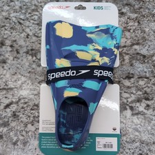 Speedo Kids Swim Fin Multi Blue Marble Medium 1-2 Youth Flippers