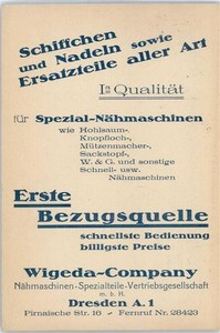 50660762 - Bezugsquelle fuer Naehmaschinen Ersatzteile, Dresden Werbung