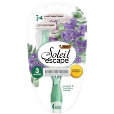 BIC Soleil Escape Women's Disposable Razors, 3 Blade Razor, Moisture Strip With
