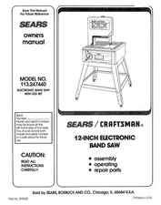 Owner's Manual & Parts List  Sears Craftsman 12" Band Saw - Model 113.247440