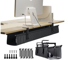 Ascrono CableCare Tray Black M 27.3in Under Desk Cable Organiser