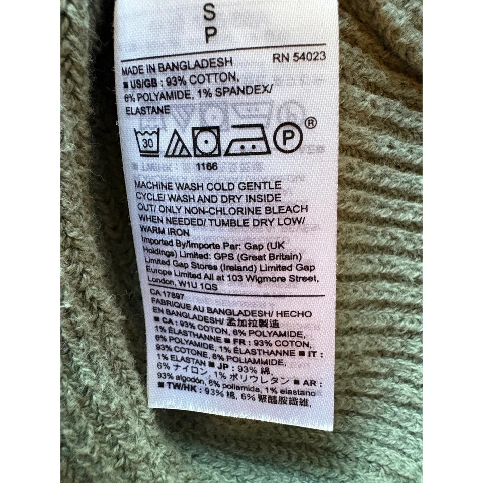 GAP Acanalado Cuello en V Clásico Old Money Camiseta sin Mangas Suéter Tejido Verde Salvia Talla Foto 3 de 4