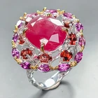 Handmade ring 9 ct Ruby Ring 925 Sterling Silver Size 8.5 /R458420