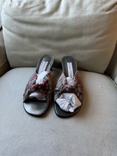 DONALD J PLINER Multi-Color Striped Fabric Knot Mules Heels Size 7.5 M