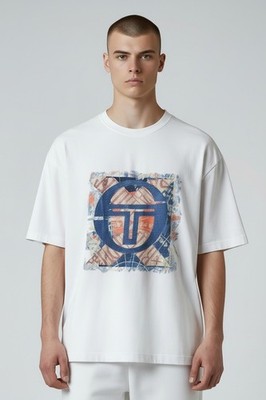 Sergio Tacchini Vintage 90S Casual Big Logo Made In Italy Size M