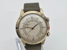 Men's LeCoultre 10k gold filled bezel stainless steel back alarm manual watch