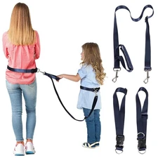 Secure Waist Leash Harness for Kids with Autism, Hands Free Walking Navy Blue 