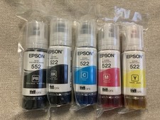 5 Genuine Epson 522 Ink Combo Pack - Black, Cyan, Magenta, Yellow EXP 11/2026