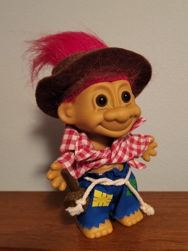 Vintage 90's RUSS Hillbilly Hobo Red Hair With Pipe Boy Troll 5" Doll #18343 - Picture 4 of 10