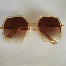 1970's Gold Glitter Sunglasses for Halloween Costume