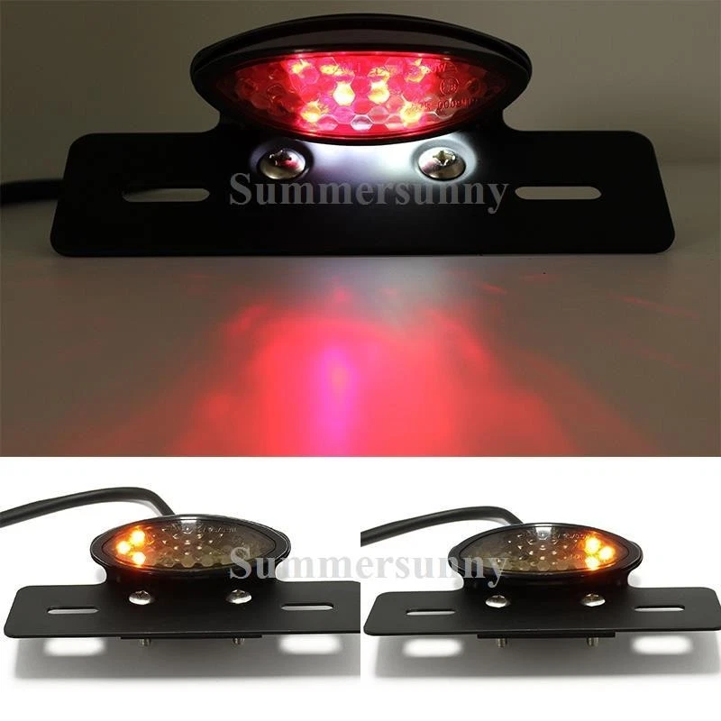 Luz integrada de matrícula de freno trasero de parada señales de giro LED para motocicleta 14 Foto 2 de 4