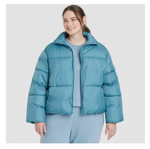 Blue Matte Winter Puffer Coat Size 
