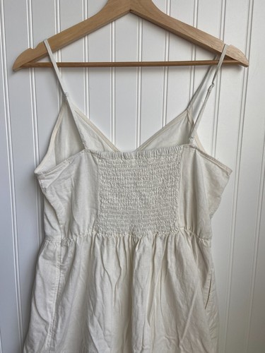 Target A New Day Sommerkleid Leinenmischung M weiß Spaghettiträger Midi Knopfleiste - Bild 7 von 7