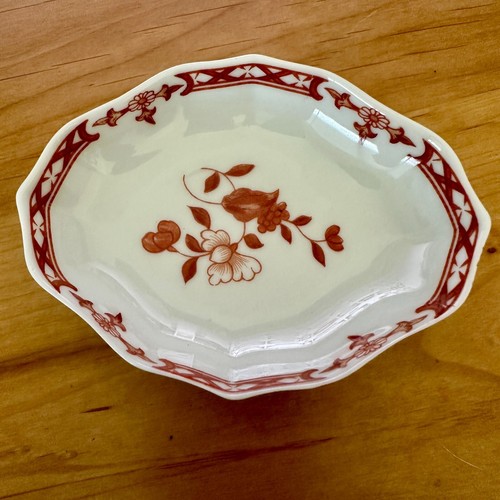 RAYNAUD Limoges Amphitritmuster mit Korallenblumen 4" achteckiges ovales Tablett Schüssel - Bild 1 von 10