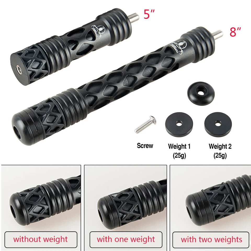 5" 8" Compound Bow Stabilizer Dampener Adjustable Weight Archery Target Shooting - Image 4 of 4