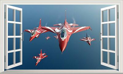 F16 Fighting Falcon Jet Fighter 3D Magic Window Wandbild selbstklebend Vinyl V4
